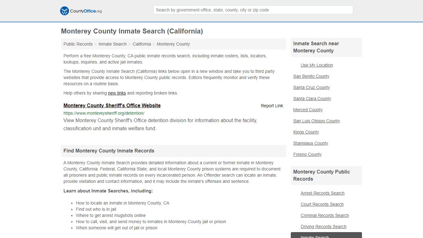 Inmate Search - Monterey County, CA (Inmate Rosters ...